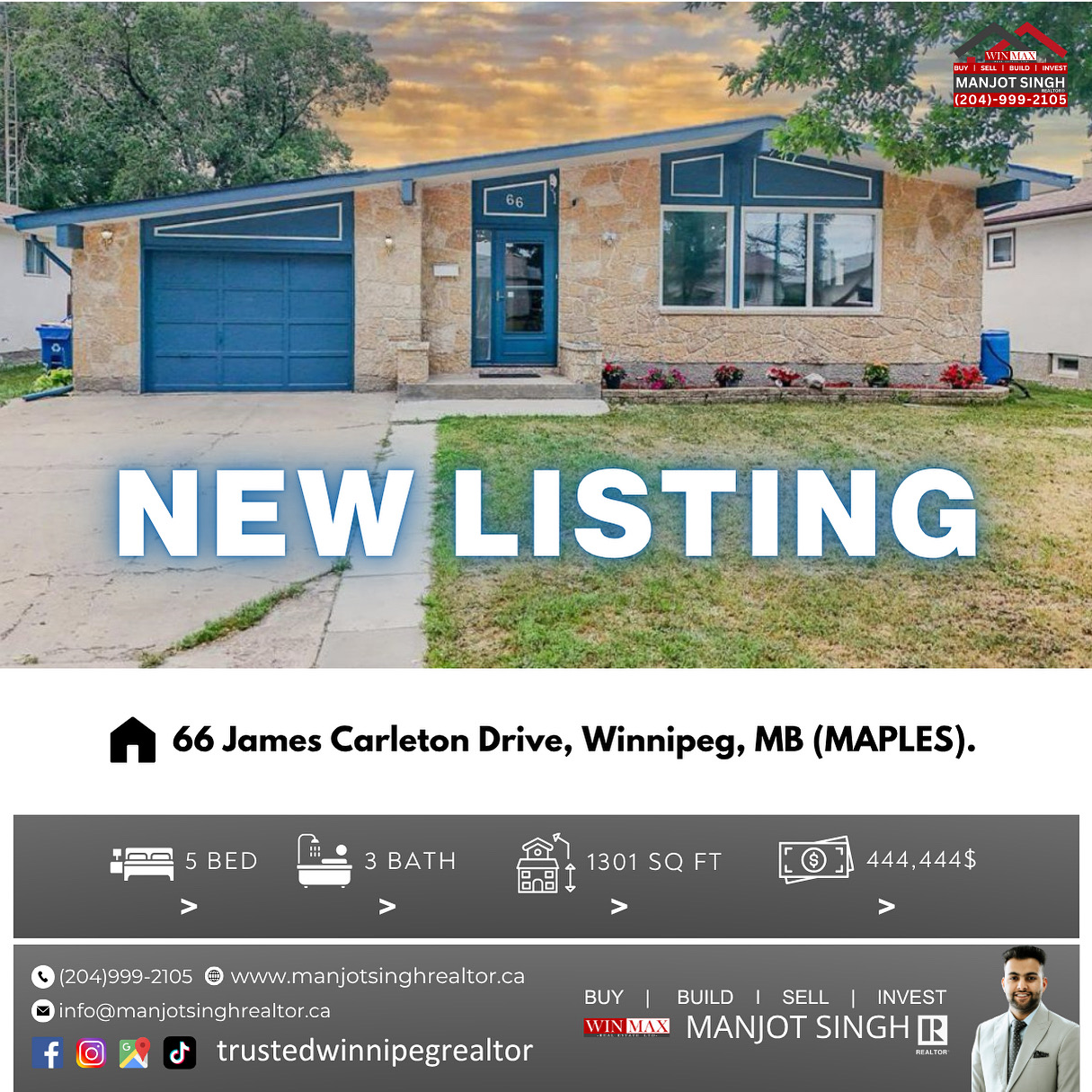 66 James Carleton Drive, Winnipeg, 